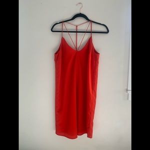 Red slip style dress